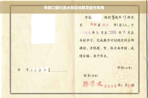 张家口银行流水验证详解及操作指南