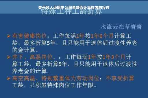 关于收入证明中公积金是否计算在内的探讨