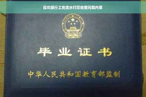 探究银行工资流水打印收费问题内幕