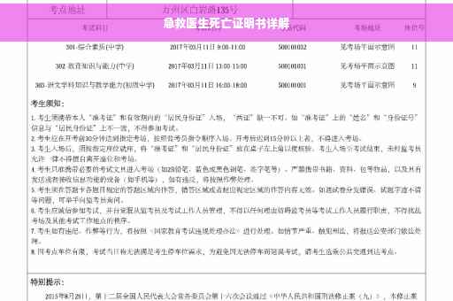 急救医生死亡证明书详解