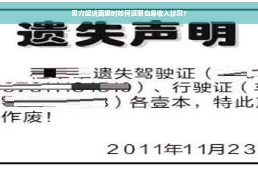 男方起诉离婚时如何证明自身收入状况？