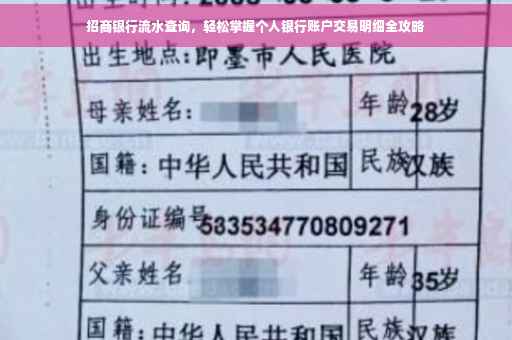 招商银行流水查询，轻松掌握个人银行账户交易明细全攻略