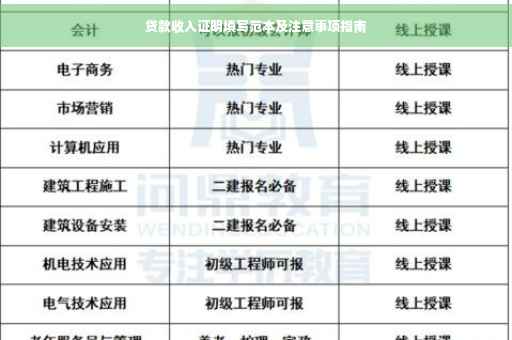 贷款收入证明填写范本及注意事项指南