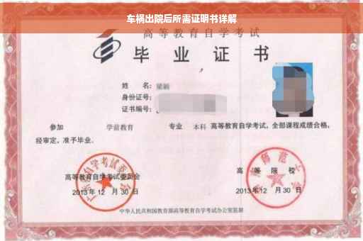 车祸出院后所需证明书详解