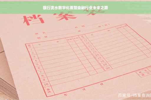 银行流水数字化重塑金融行业未来之路