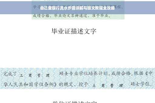 自己查银行流水步骤详解与图文教程全攻略