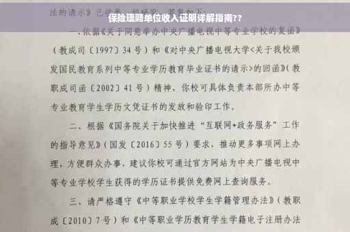 保险理赔单位收入证明详解指南??
