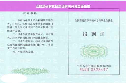 无健康码时代健康证明书开具全面指南