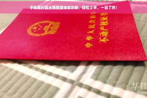 手机银行流水明细查询全攻略，轻松上手，一目了然！