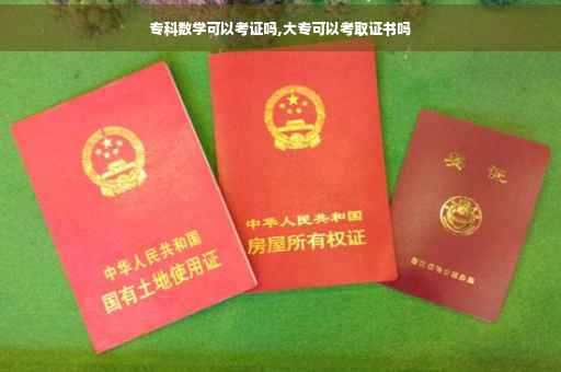 专科数学可以考证吗,大专可以考取证书吗