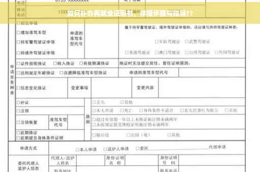 如何补办再就业证明书，详细步骤与指导??