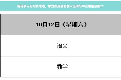 揭秘多元化投资之道，摩登投资者的收入证明与财富增值策略??