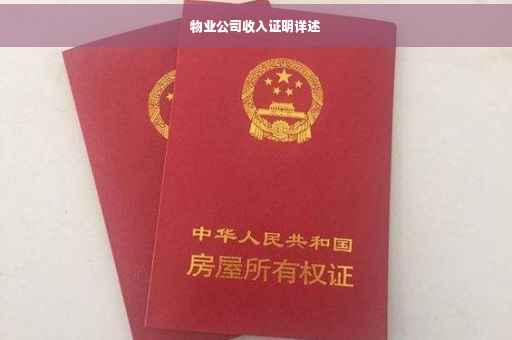 物业公司收入证明详述