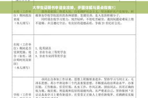 大学生证明书申请全攻略，步骤详解与要点指南?✨