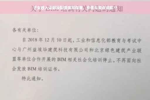 子女收入证明及配偶撰写指南，步骤与要点详解??
