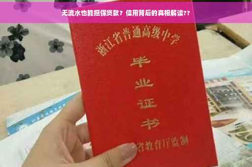 无流水也能担保贷款？信用背后的真相解读??