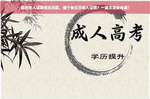 解析收入证明相关问题，哪个单位开收入证明？一篇文章全知道！
