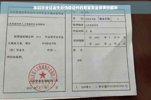 本科毕业证丢失后伪造证件的危害及法律责任解析