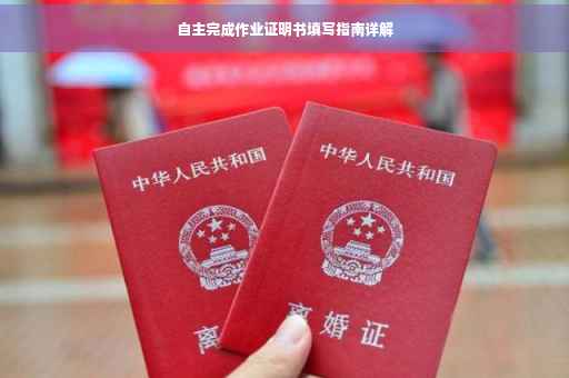 自主完成作业证明书填写指南详解