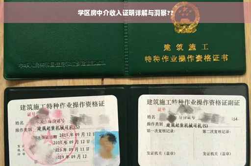 学区房中介收入证明详解与洞察??