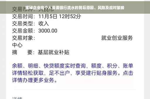 揭秘企业向个人索要银行流水的背后原因、风险及应对策略