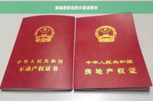 家庭遭受自然灾害证明书