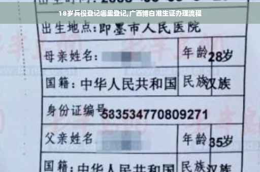 18岁兵役登记哪里登记,广西博白准生证办理流程