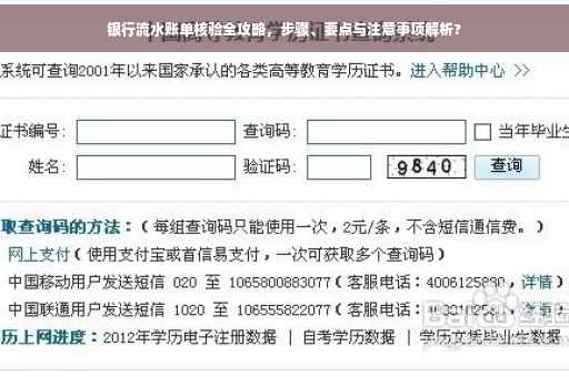 银行流水账单核验全攻略，步骤、要点与注意事项解析?
