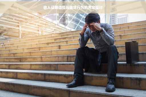 收入证明造假与骗贷行为的界定探讨