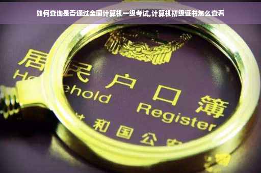 如何查询是否通过全国计算机一级考试,计算机初级证书怎么查看