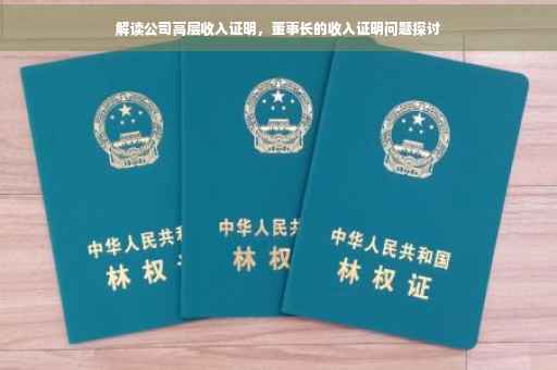 解读公司高层收入证明，董事长的收入证明问题探讨