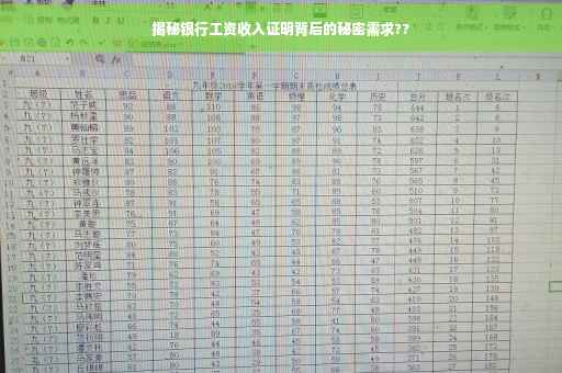 揭秘银行工资收入证明背后的秘密需求??