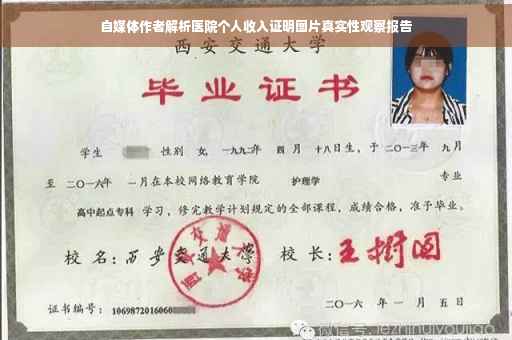 自媒体作者解析医院个人收入证明图片真实性观察报告