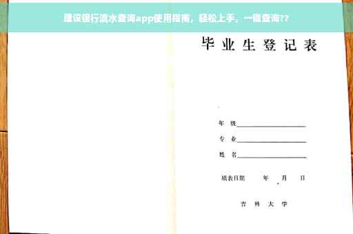 建设银行流水查询app使用指南，轻松上手，一键查询??