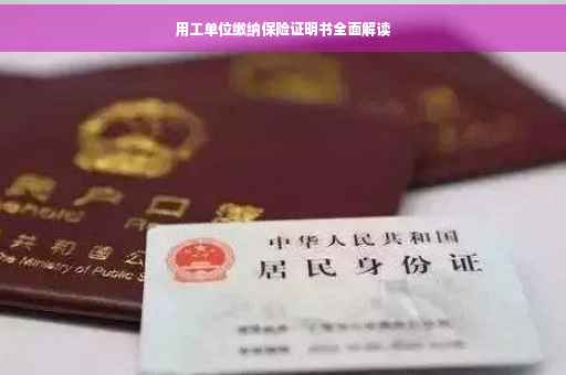 用工单位缴纳保险证明书全面解读