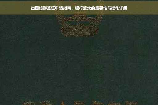 出国旅游签证申请指南，银行流水的重要性与操作详解