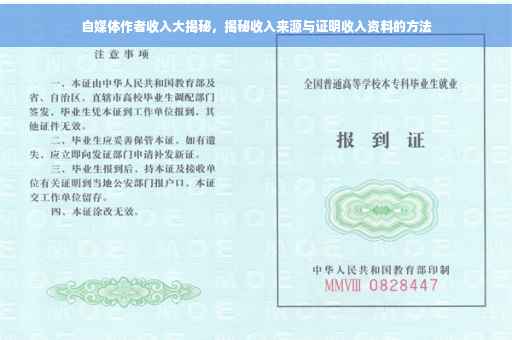 自媒体作者收入大揭秘，揭秘收入来源与证明收入资料的方法