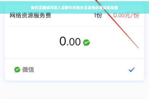 如何正确填写收入证明中的姓名及其他必要信息指南