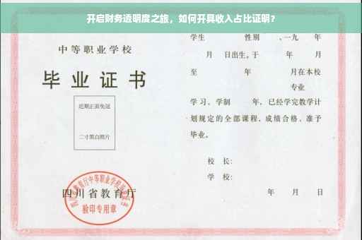 开启财务透明度之旅，如何开具收入占比证明？