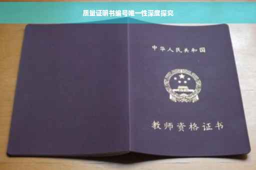 质量证明书编号唯一性深度探究