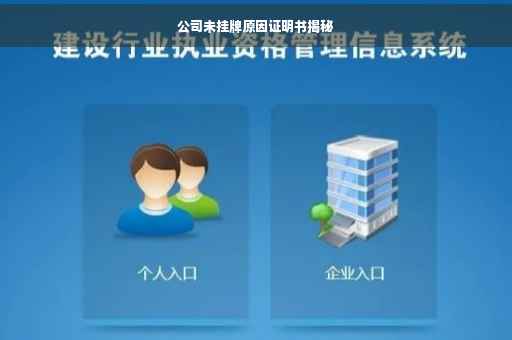 公司未挂牌原因证明书揭秘