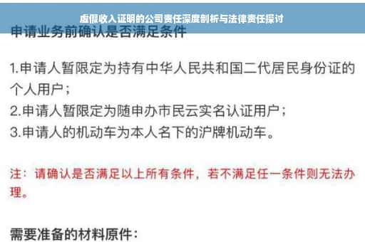 虚假收入证明的公司责任深度剖析与法律责任探讨