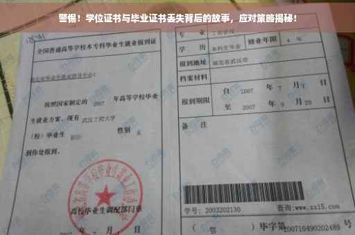 警惕！学位证书与毕业证书丢失背后的故事，应对策略揭秘！