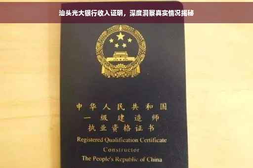 汕头光大银行收入证明，深度洞察真实情况揭秘