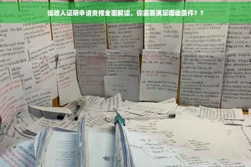 低收入证明申请资格全面解读，你需要满足哪些条件？?
