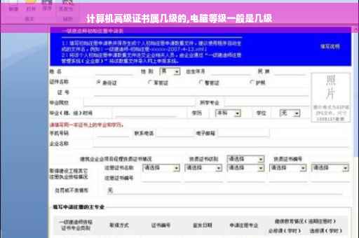 计算机高级证书属几级的,电脑等级一般是几级