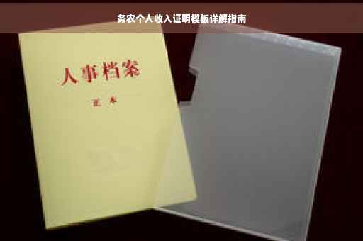 务农个人收入证明模板详解指南