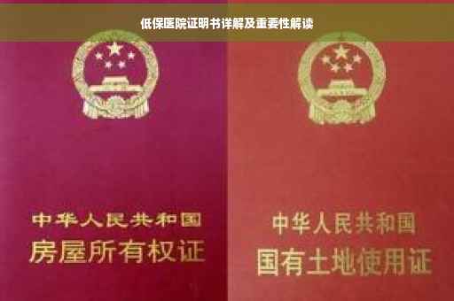 低保医院证明书详解及重要性解读