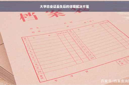 大学毕业证丢失后的详细解决方案