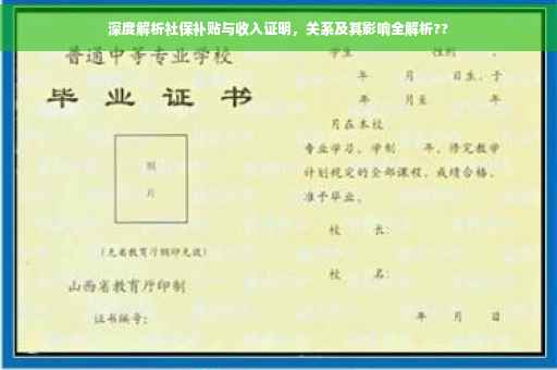 深度解析社保补贴与收入证明,关系及其影响全解析?? 深度解析社保补贴与收入证明,关系及其影响全解析??